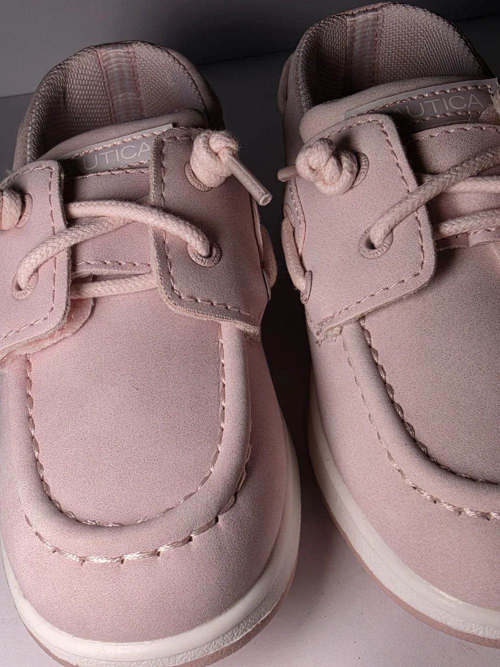 Nautica Kids Moccasin Boat Shoes in Light Pink (Blush)